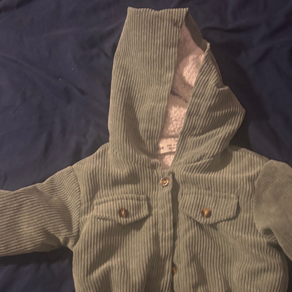 SHEIN Kids Corduroy Jacket in Sage Green